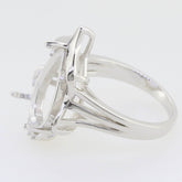 Yellow Sterling Silver Semi Mount Ring Setting Pear PE 16X11mm White Topaz - Syzjewelry